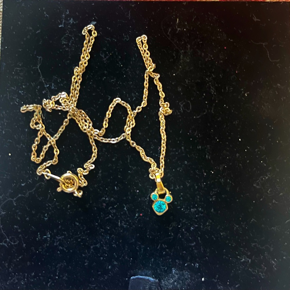 Blue Stone Mickey Necklace